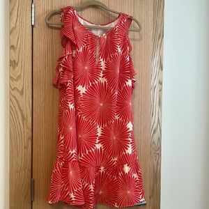 J. Crew red and white sleeveless dress. Great for Fourth of July!